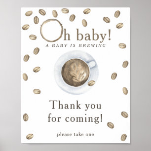 Kaffeezubereitung Baby Shower Danke fürs Kommen Poster
