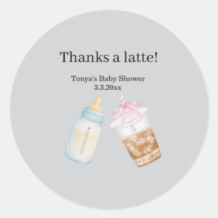 Kaffeezubereitung Baby Shower Klassisch Runder Aufkleber