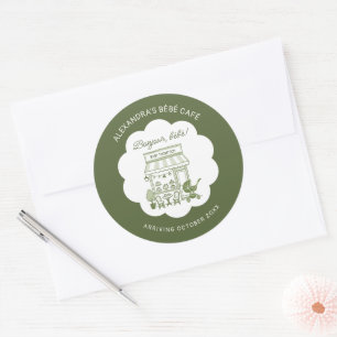 Kaffeezubereitung Bebe Brunch Neutrale Babyparty Runder Aufkleber