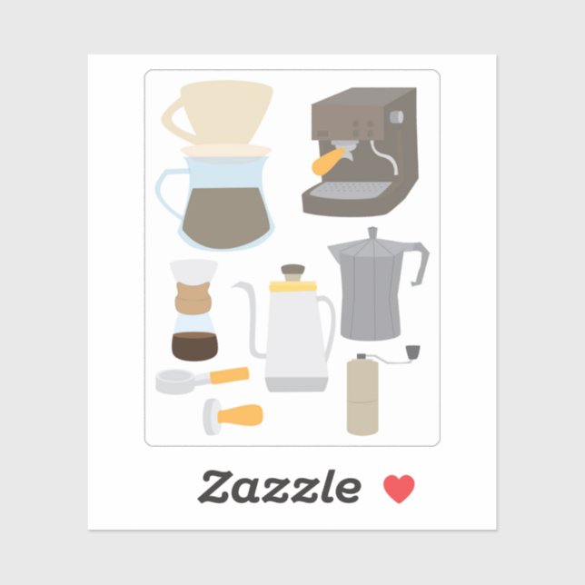 Kaffeezubereitungsgeräte Aufkleber (Blatt)