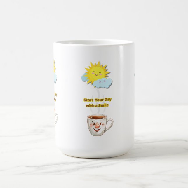Kaffezeit – Cute lächelnde Tasse (Mittel)