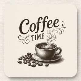 Kaffezeit-Korkrückseiten-Untersetzer-Set aus 6 Stü Getränkeuntersetzer