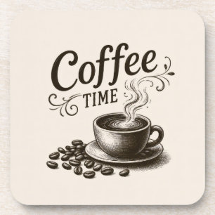 Kaffezeit-Korkrückseiten-Untersetzer-Set aus 6 Stü Getränkeuntersetzer