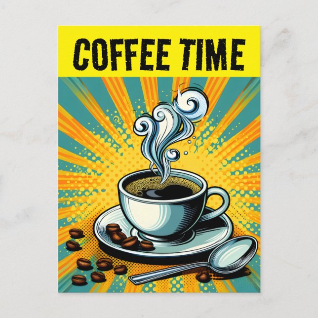 KAFFEZEIT RETRO POSTCARD POSTKARTE (Vorderseite)