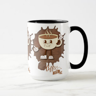 **Kaffezeit – Süße lächelnde Tasse Dampf 