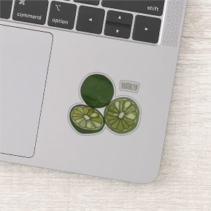 Kaffir Limon Cartoon Illustration Aufkleber
