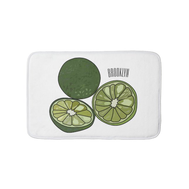 Kaffir Limon Cartoon Illustration Badematte (Vorderseite)