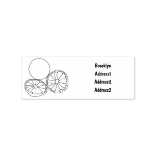 Kaffir Limon Cartoon Illustration Gummistempel