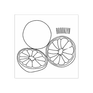 Kaffir Limon Cartoon Illustration Gummistempel