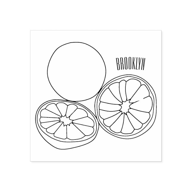 Kaffir Limon Cartoon Illustration Gummistempel (Prägung)