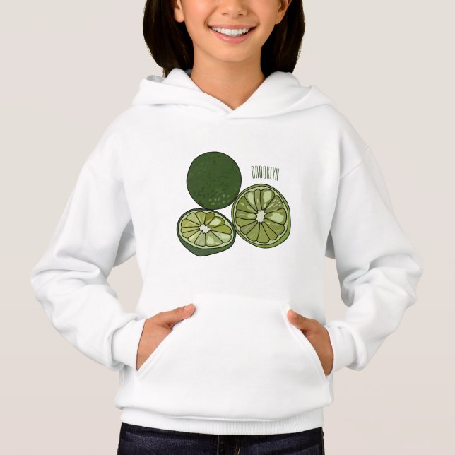 Kaffir Limon Cartoon Illustration Hoodie (Vorderseite)