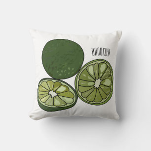 Kaffir Limon Cartoon Illustration Kissen