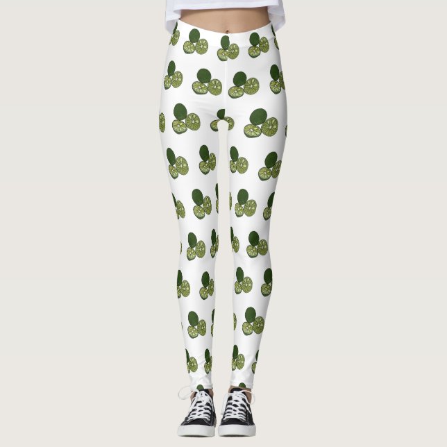 Kaffir Limon Cartoon Illustration Leggings (Vorderseite)