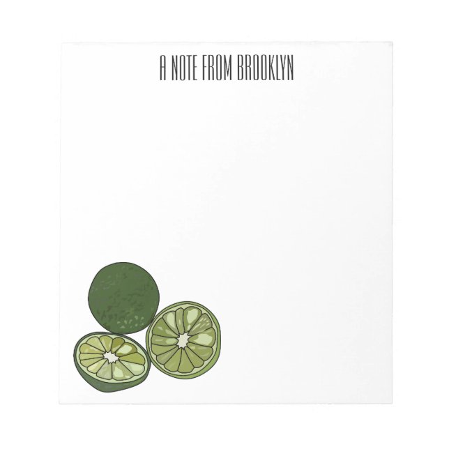 Kaffir Limon Cartoon Illustration Notizblock (Vorderseite)