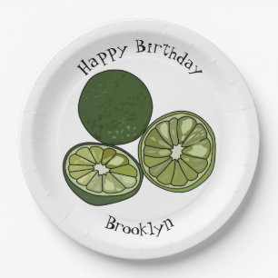 Kaffir Limon Cartoon Illustration Pappteller