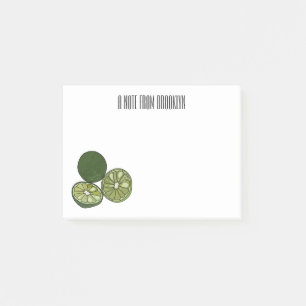 Kaffir Limon Cartoon Illustration Post-it Klebezettel