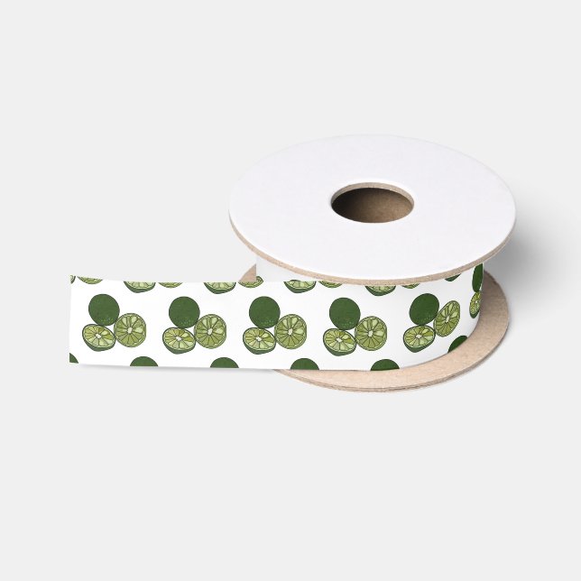 Kaffir Limon Cartoon Illustration Satinband (Spule)