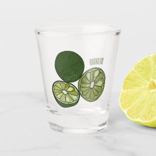 Kaffir Limon Cartoon Illustration Schnapsglas