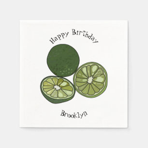 Kaffir Limon Cartoon Illustration Serviette