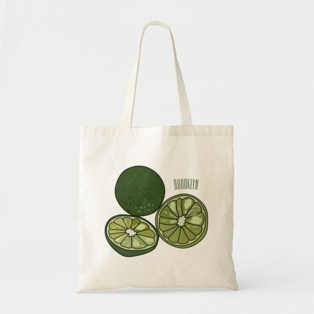 Kaffir Limon Cartoon Illustration Tragetasche (Vorne)