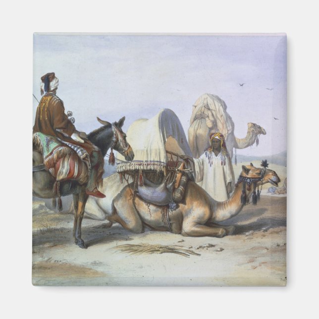 Kafila mit einem Kamel, der ein Hodesh trägt, Illu Magnet (Vorne)