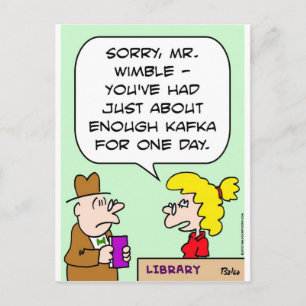 Kafka-Bibliothek genug Bücher Postkarte