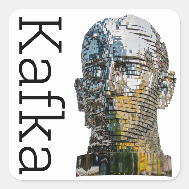 Kafka Head Square Sticker (Vorderseite)