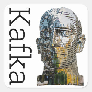 Kafka Head Square Sticker
