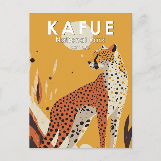 Kafue Nationalpark Sambia Vintag Postkarte (Vorderseite)