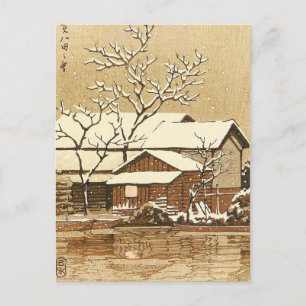 Kaga in Snow-orientalisch-japanischer Winterlandsc Postkarte