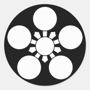 Kaga ume-bachi 1 runder aufkleber