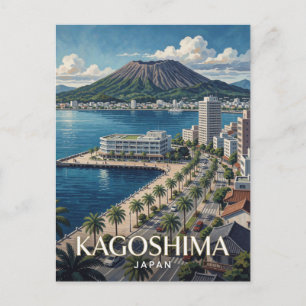 Kagoshima Japan Sakurajima Reise Postkarte