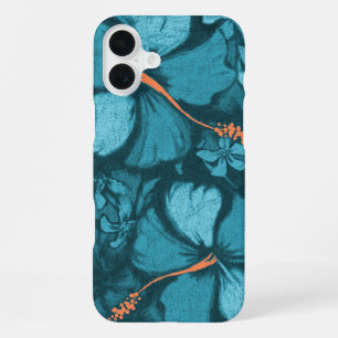 Kahala Hibiscus Hawaiian Lava Rock Türkis iPhone 16 Plus Hülle