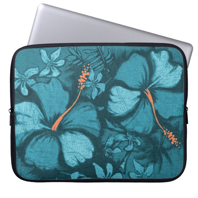 Kahala Hibiskus Hawaiian Lava Rock Illustration Laptopschutzhülle (Vorderseite)