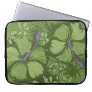 Kahala Hibiskus Hawaiian Lava Rock Illustration Laptopschutzhülle