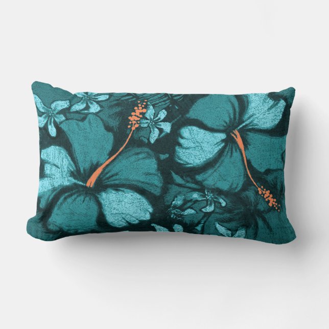 Kahala Hibiskus Hawaiian Tropical Lumbar Pillows Lendenkissen (Vorderseite)