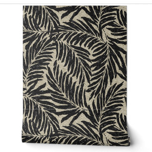 Kahanu Palms Hawaiian Imitats Linen Texture - Schw Tapete