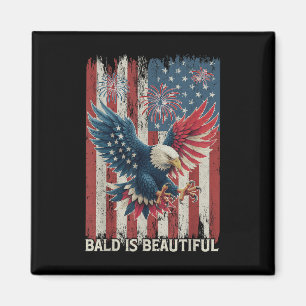 Kahl Ist Schön Adler USA-Flagge Patriotisch 4. Jul Magnet