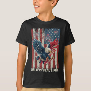 Kahl Ist Schön Adler USA-Flagge Patriotisch 4. Jul T-Shirt