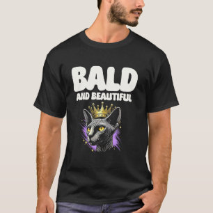 Kahl und schönes Sphynx-Katzenliebhaber-Design T-Shirt