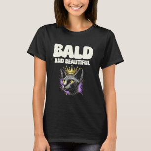 Kahl und schönes Sphynx-Katzenliebhaber-Design T-Shirt