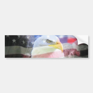 Kahler amerikanischer Adler u. USA-Flagge Autoaufkleber