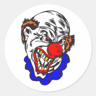 kahler böser Clown Runder Aufkleber