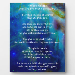 Kahlil Gibran on Giving Fotoplatte