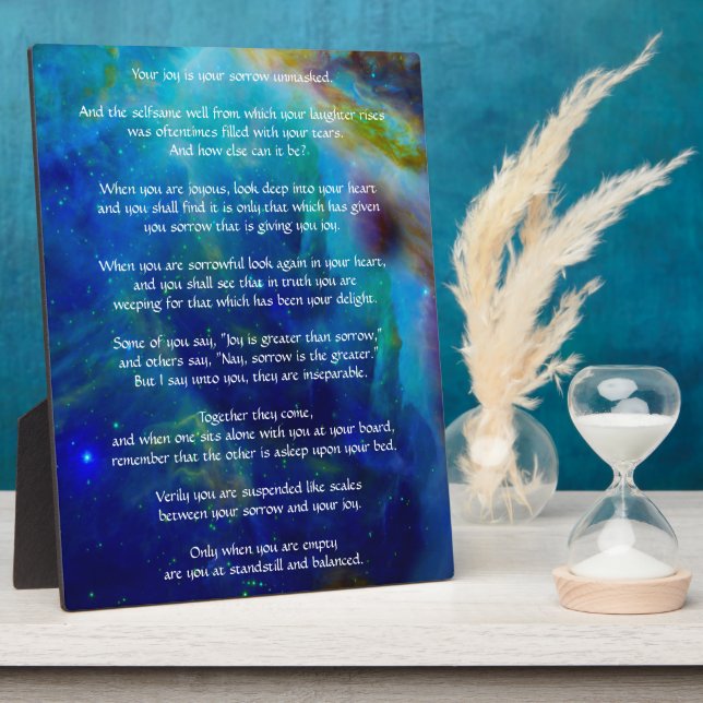 Kahlil Gibran on Joy and Sorrow Fotoplatte (Seite)