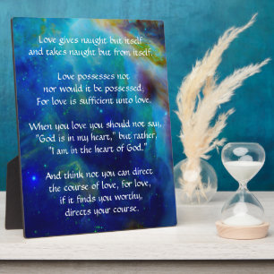 Kahlil Gibran on Love Fotoplatte