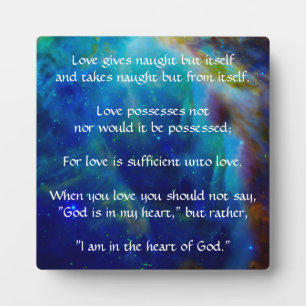 Kahlil Gibran on Love Fotoplatte