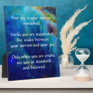 Kahlil Gibran über Joy and Sorrow Fotoplatte
