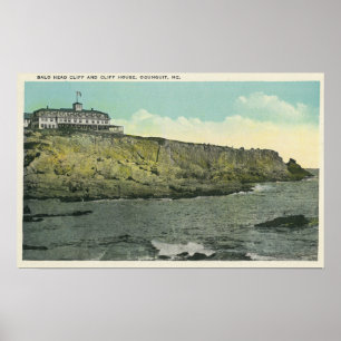 Kahlkopf-Klippe und Äußeres des Klippen-Hauses # Poster
