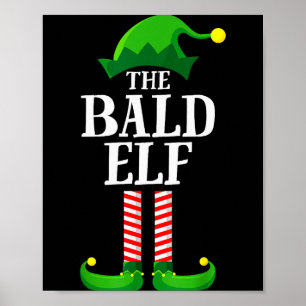 Kahlköpfiger Elf passendes Familien Gruppen Weihna Poster
